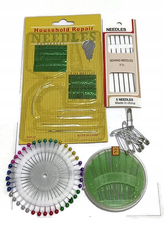 مجموعة أدوات الخياطة، إبر، دبابيس، دبابيس خياطة، أداة تمرير الخيط