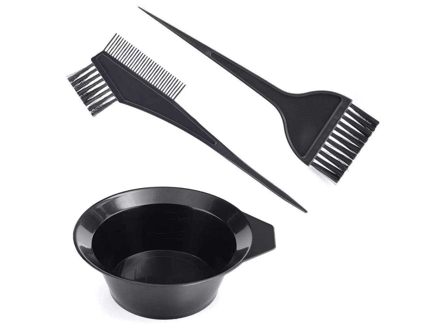 مجموعة شعر مكونة من 4 قطع - 3 فرش تلوين شعر ومجموعة وعاء واحد - بجودة الصالون