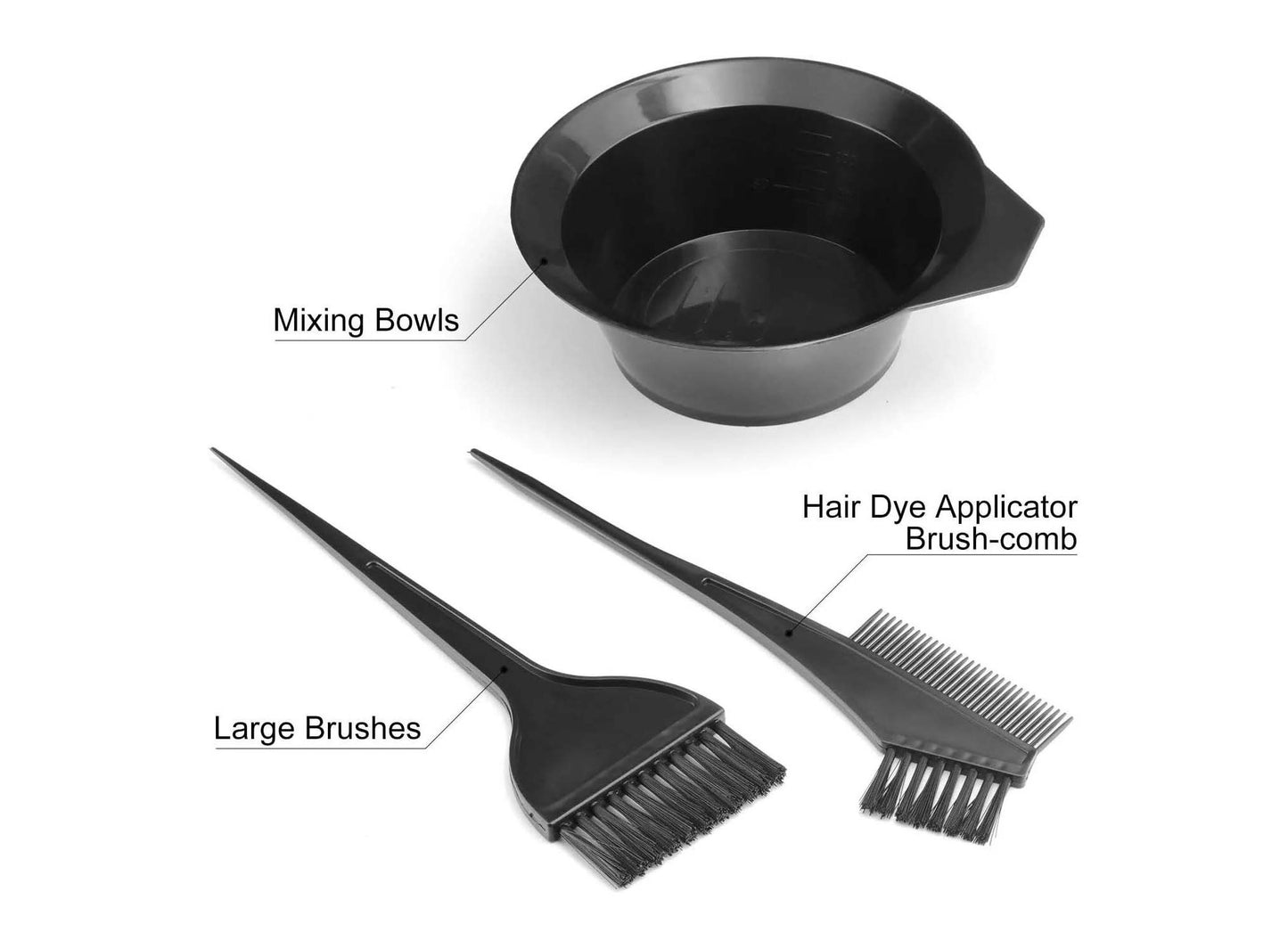 مجموعة شعر مكونة من 4 قطع - 3 فرش تلوين شعر ومجموعة وعاء واحد - بجودة الصالون
