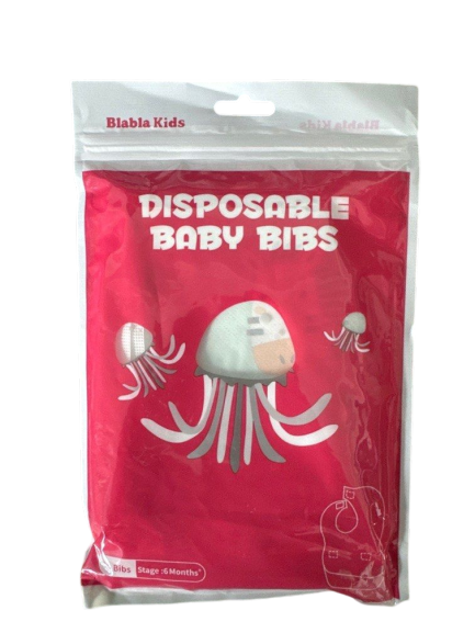 مرايل أطفال للاستخدام مرة واحدة - Blabla Kids Disposable Baby Bibs - عبوة 10 قطع
