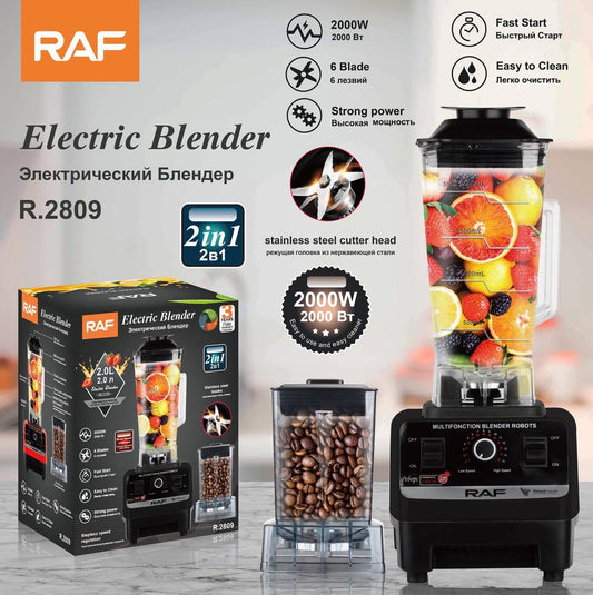خلاط RAF R.2809 الكهربائي - 2 في 1 بقوة 2000 واط وشفرات سداسية
