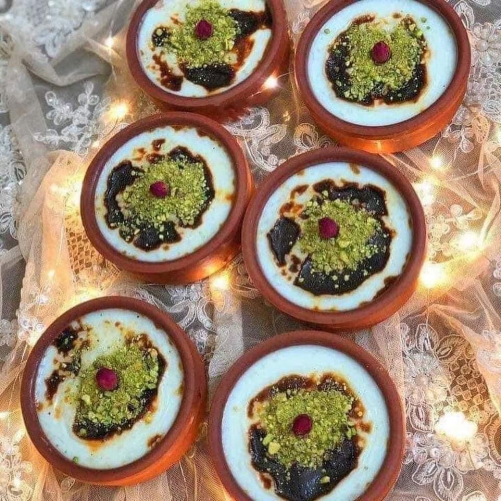 طقم صحون فخار دائرية - قطر 7.5 سم وعمق 4.5 سم (4 قطع)