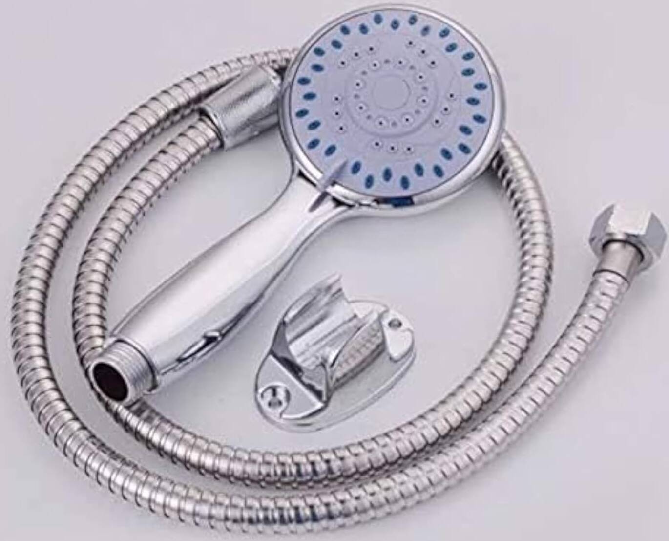 أنبوب دش فولاذي بطول 1.5 متر مع خطاف، أنبوب دش متين من الفولاذ المقاوم للصدأ مع خطاف بطول 1.5 متر، مقاوم للتآكل وسهل التركيب، مثالي للاستخدام في المنزل والحمام