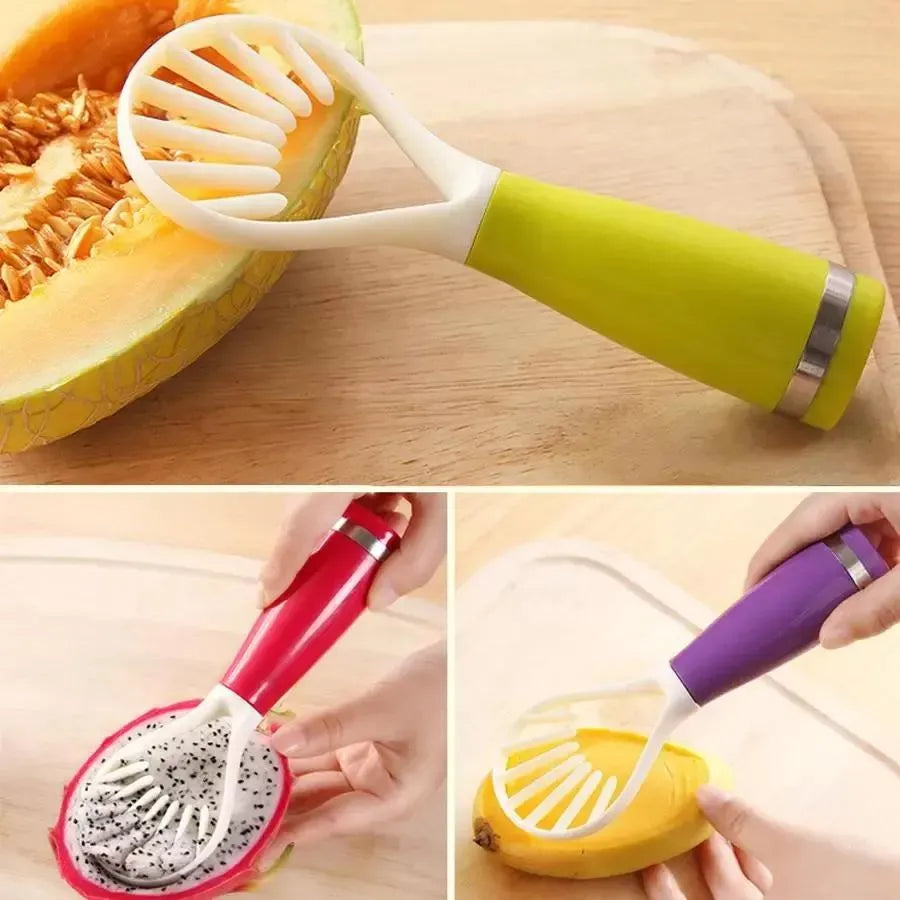 أدة لإزالة بذور الفاكهة وحفر لب الفاكهة للبطيخ والكيوي والشمام والبيتايا والمانجو - جهاز إزالة البذور البلاستيكي