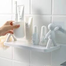 Double-sided plastic shelf for kitchen or bathroom