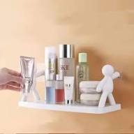 Double-sided plastic shelf for kitchen or bathroom