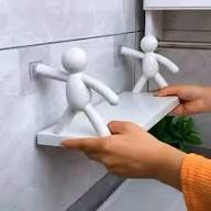 Double-sided plastic shelf for kitchen or bathroom