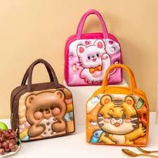 SAKUYA 3D Insulated Kids Lunch Bags - Thermal Leakproof Waterproof Reusable Printed Lunch Box for School, College, Office, Picnics & Outdoor Use