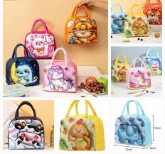 SAKUYA 3D Insulated Kids Lunch Bags - Thermal Leakproof Waterproof Reusable Printed Lunch Box for School, College, Office, Picnics & Outdoor Use