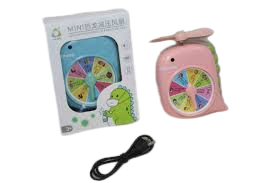 مروحة الديناصور التعليمية المحمولة شحن يو اس بي وضعين سرعة ميدالية للتعليق – متعة وبرودة وتعليم!