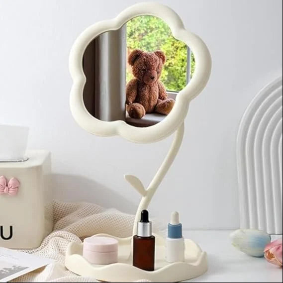 مرآة مكياج على شكل زهرة ميتسيكو الحجم الصغير لغرفة النوم والحمام