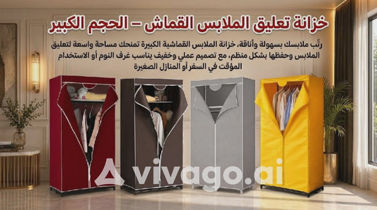 خزانة تعليق الملابس القماش – الحجم الكبير
