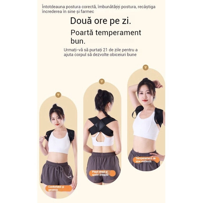 مصحح وضعية لتقويم الظهر والعمود الفقري والكتفين وعظمة الترقوة، دعم تقويمي،  أحزمة قابلة للتعديل، حزام دعم مستقيم للظهر، للجنسين، مادة نسيجية.