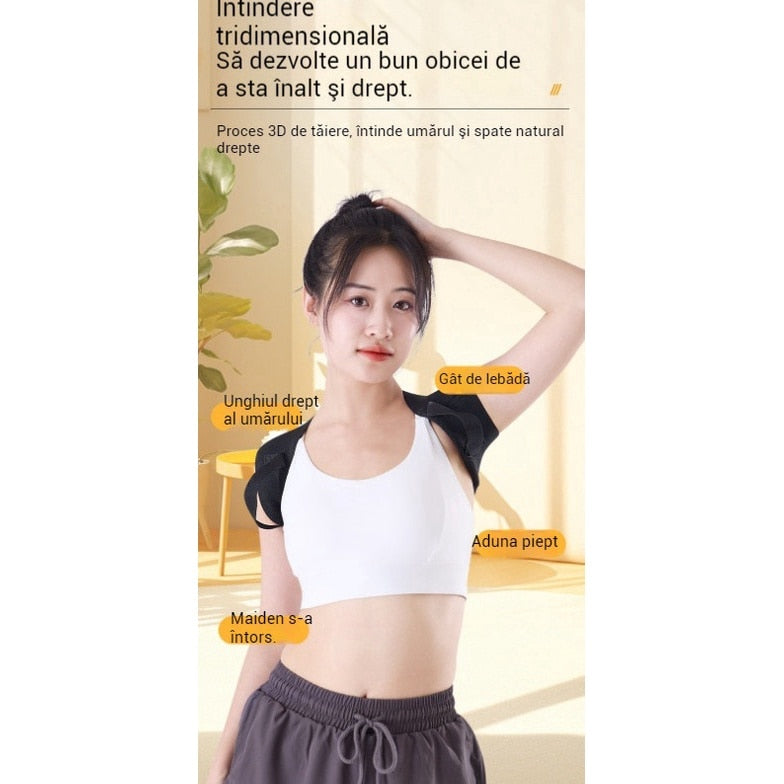 مصحح وضعية لتقويم الظهر والعمود الفقري والكتفين وعظمة الترقوة، دعم تقويمي،  أحزمة قابلة للتعديل، حزام دعم مستقيم للظهر، للجنسين، مادة نسيجية.