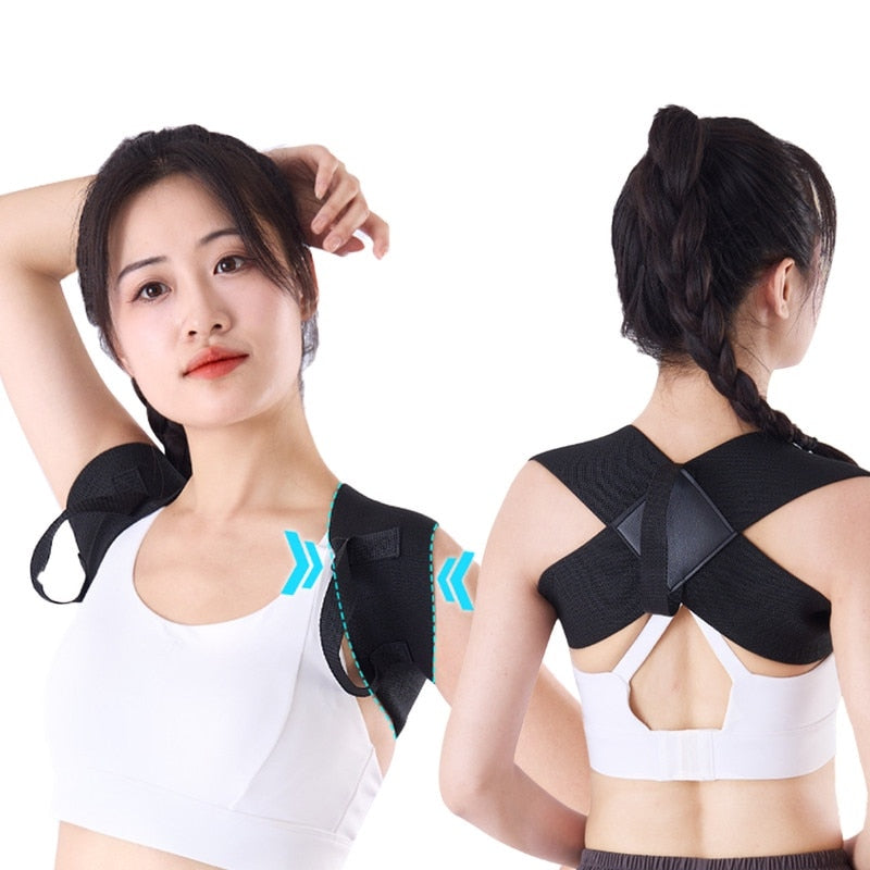مصحح وضعية لتقويم الظهر والعمود الفقري والكتفين وعظمة الترقوة، دعم تقويمي،  أحزمة قابلة للتعديل، حزام دعم مستقيم للظهر، للجنسين، مادة نسيجية.