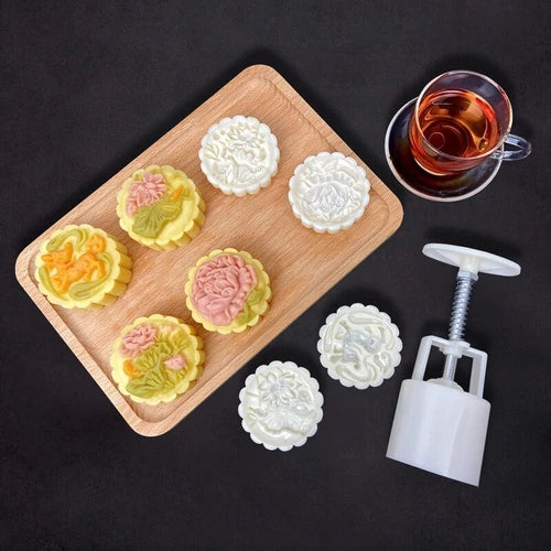 طقم قوالب كعكة القمر اليدوية – أدوات تزيين المعجنات