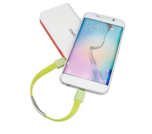 كابل شحن على شكل سوار من نوع Micro USB إلى USB، او iPhone إلى USB  سلك مزامنة البيانات